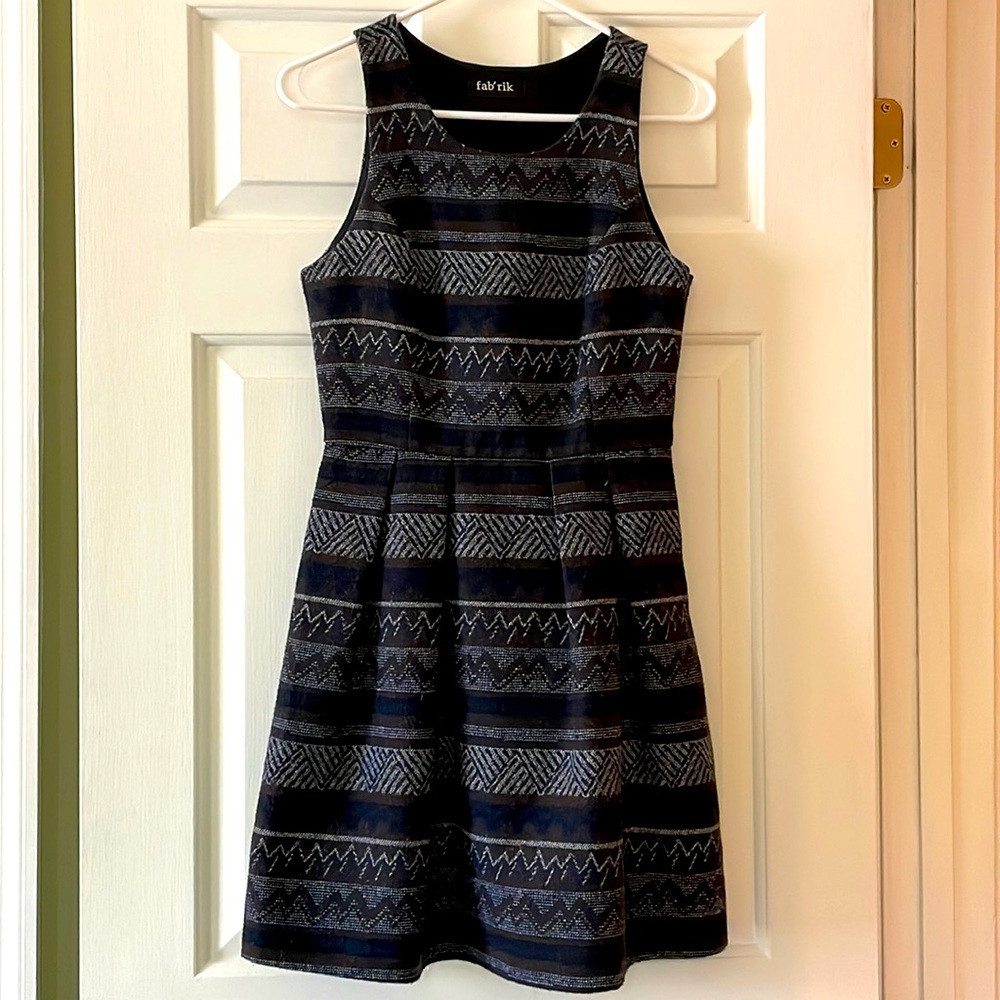 Wool fab’rik Blue and Brown Winter Dress